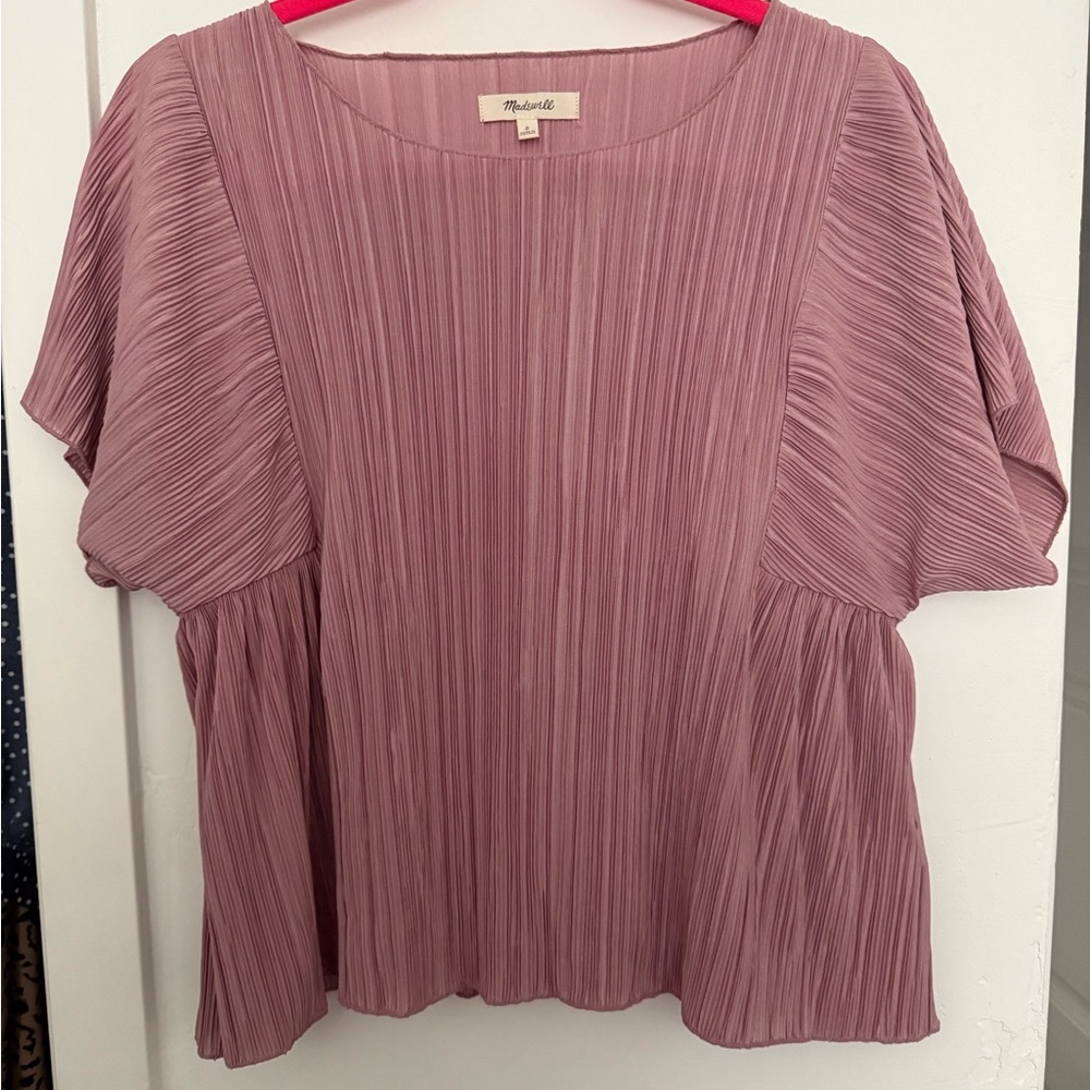 Madewell Dusty Pink Pleated Blouse